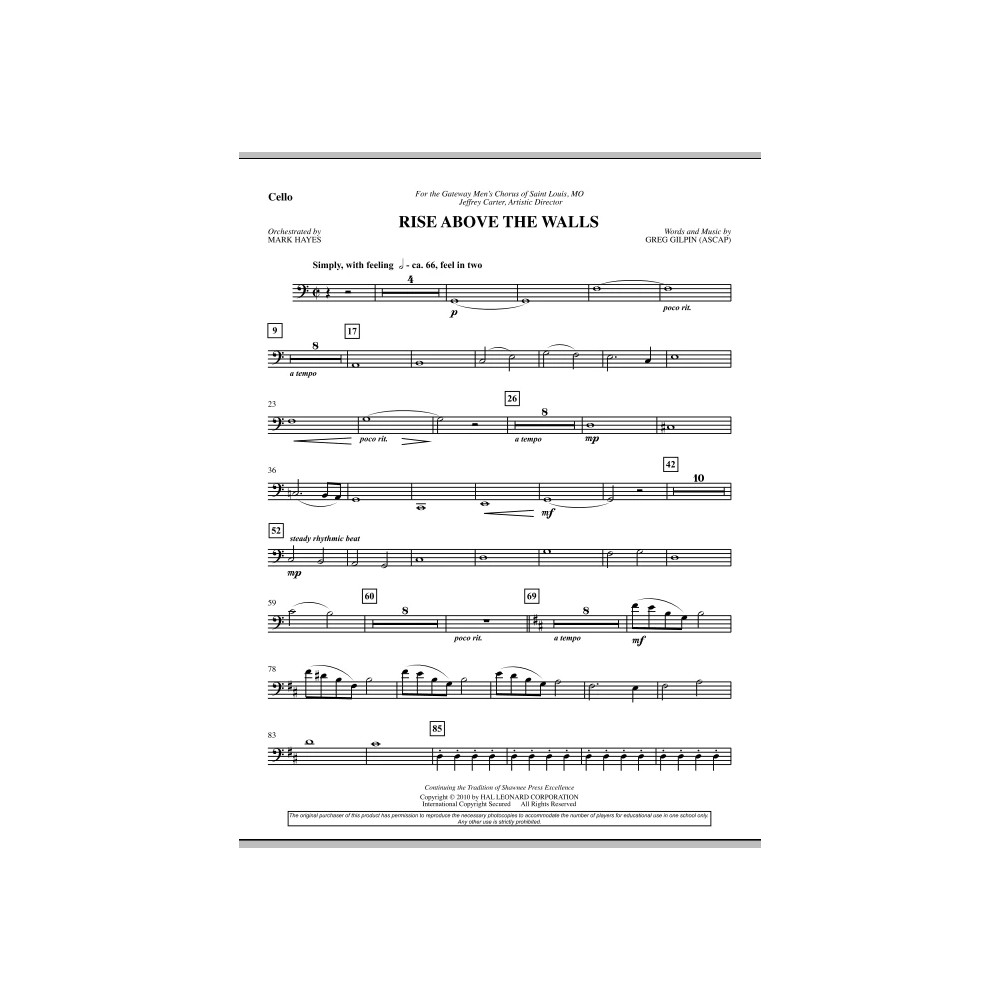 Rise Above The Walls - Cello
