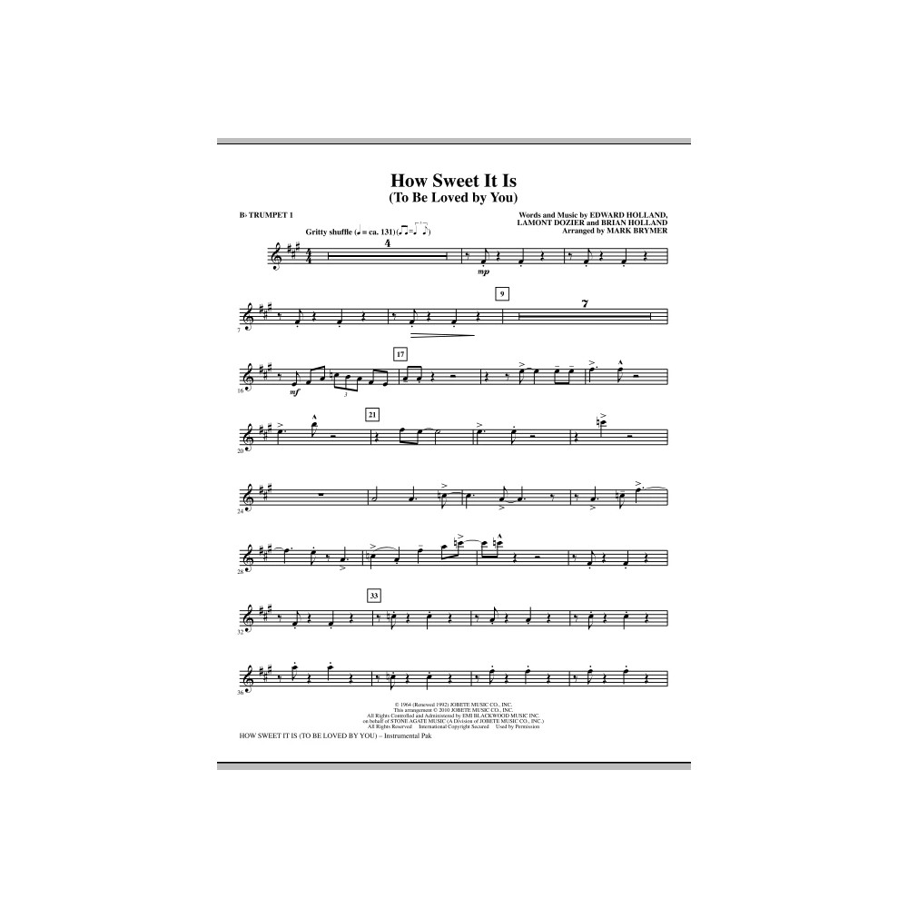 How Sweet It Is (To Be Loved By You) - Bb Trumpet 1