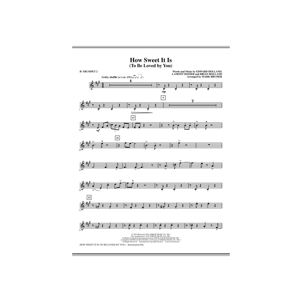 How Sweet It Is (To Be Loved By You) - Bb Trumpet 2