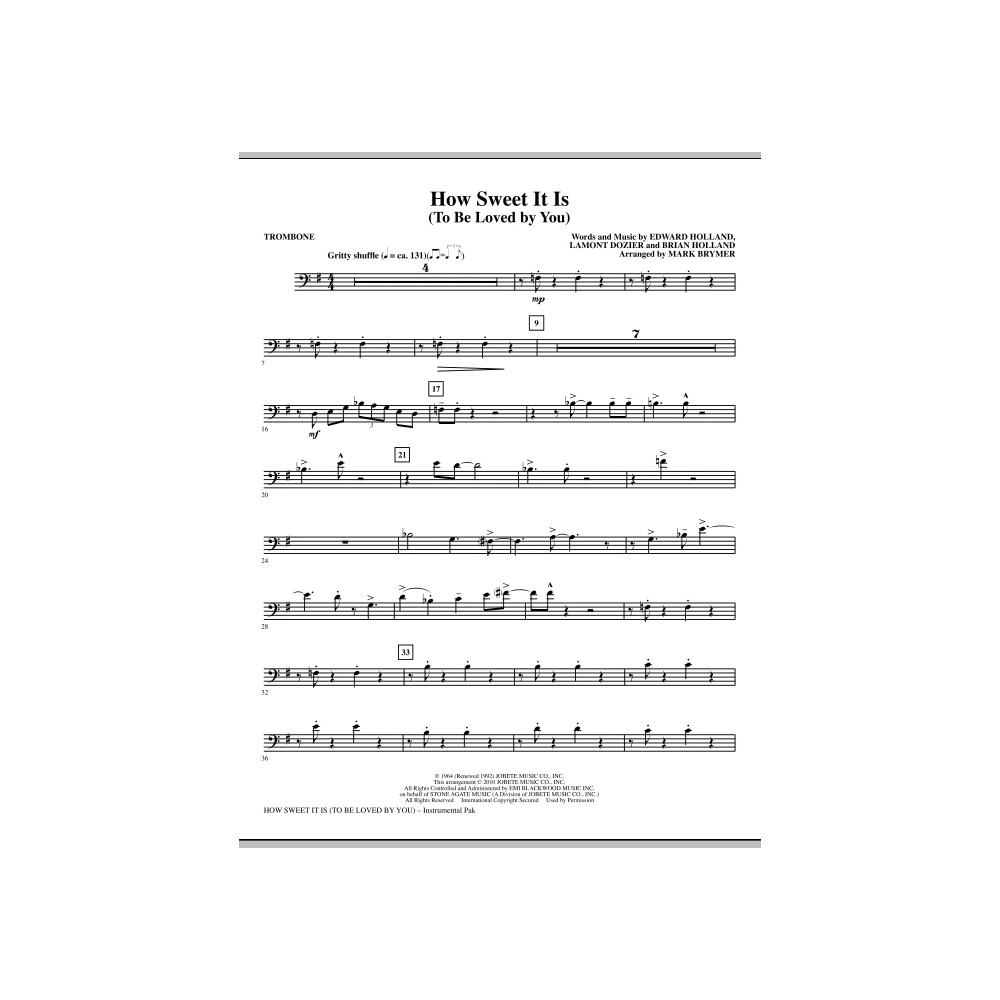 How Sweet It Is (To Be Loved By You) - Trombone