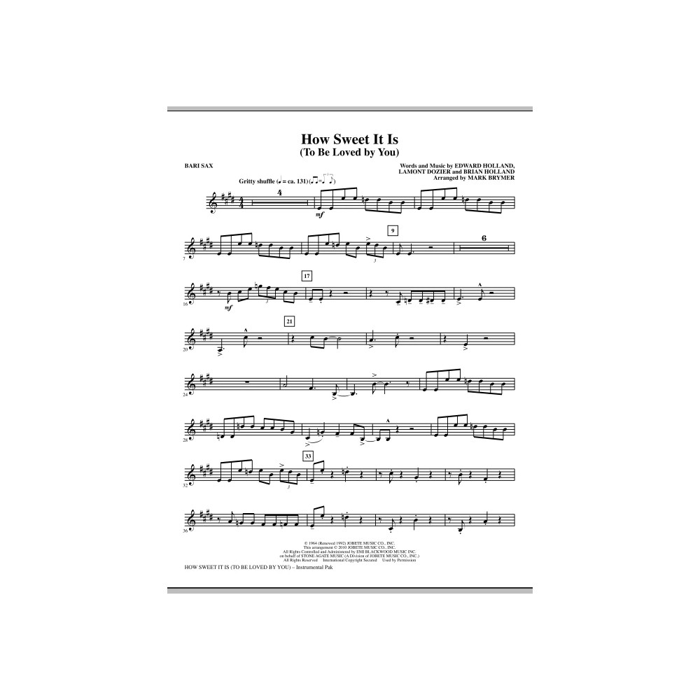 How Sweet It Is (To Be Loved By You) - Baritone Sax