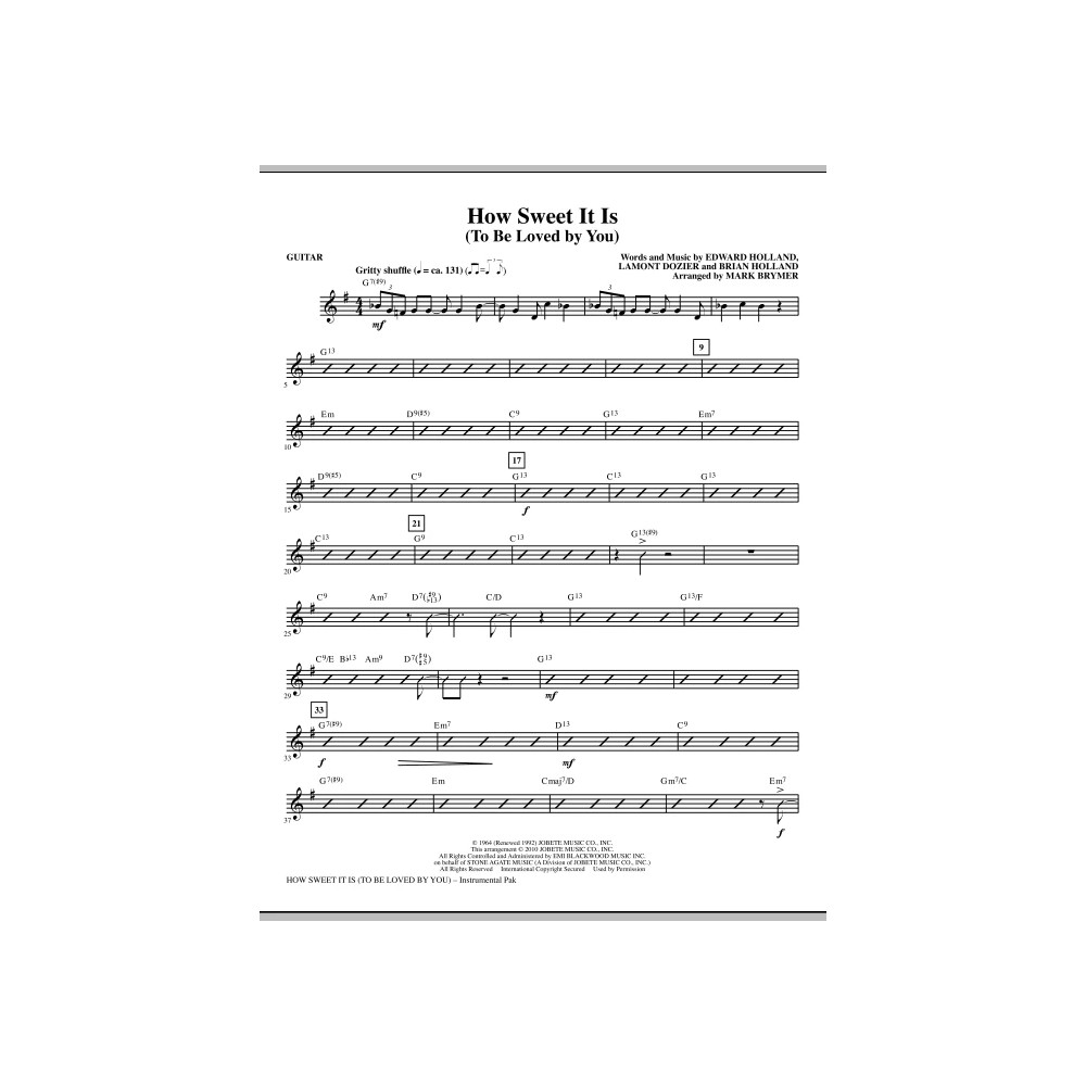How Sweet It Is (To Be Loved By You) - Guitar
