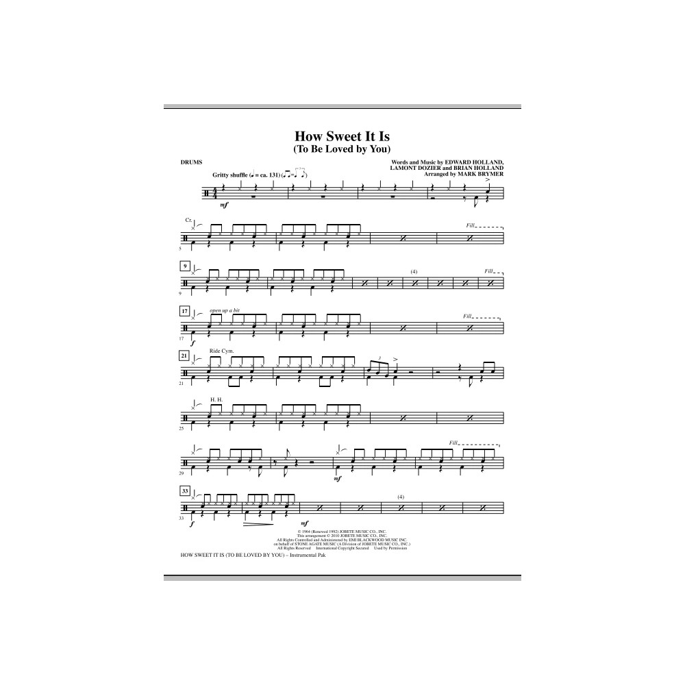 How Sweet It Is (To Be Loved By You) - Drums