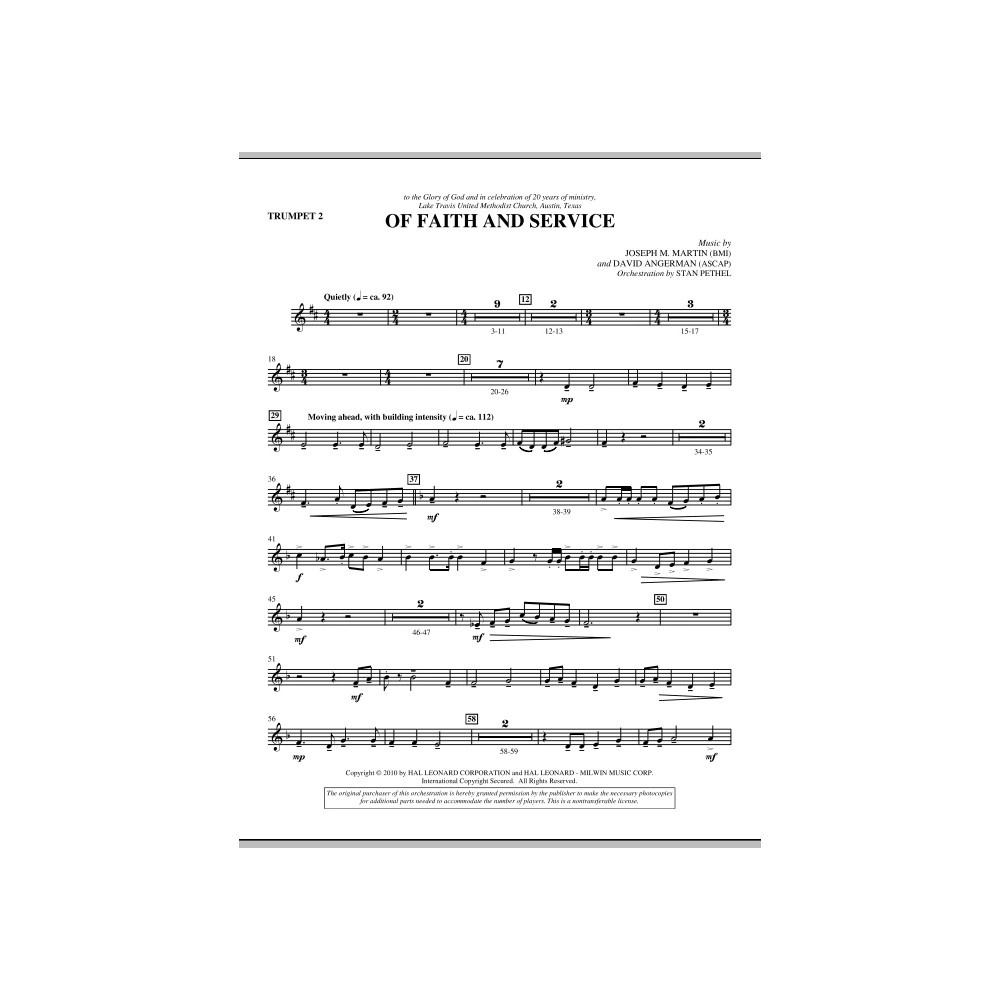 Of Faith And Service - Trumpet 2
