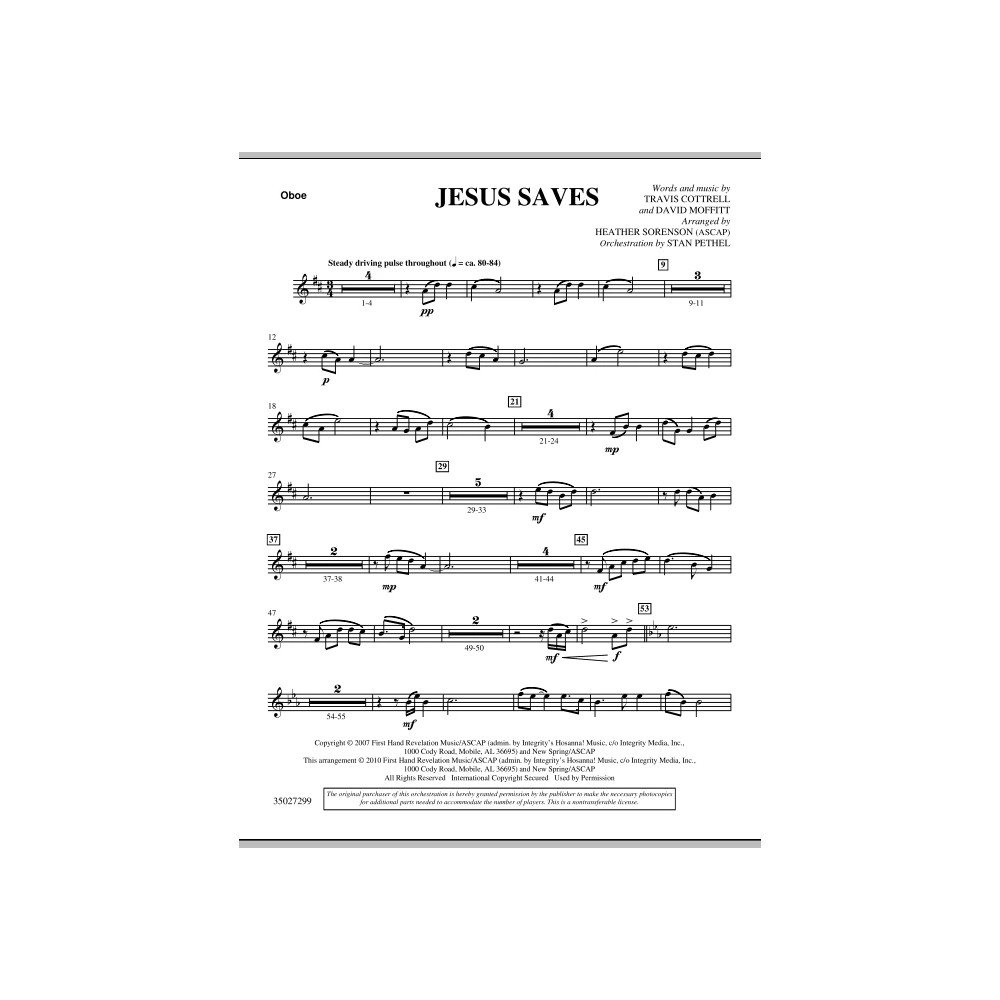 Jesus Saves - Oboe