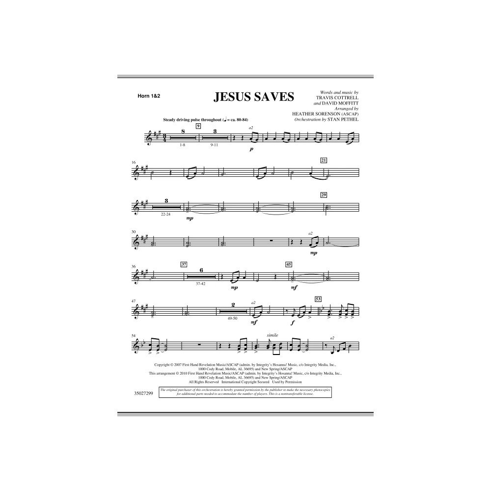 Jesus Saves - F Horn 1,2