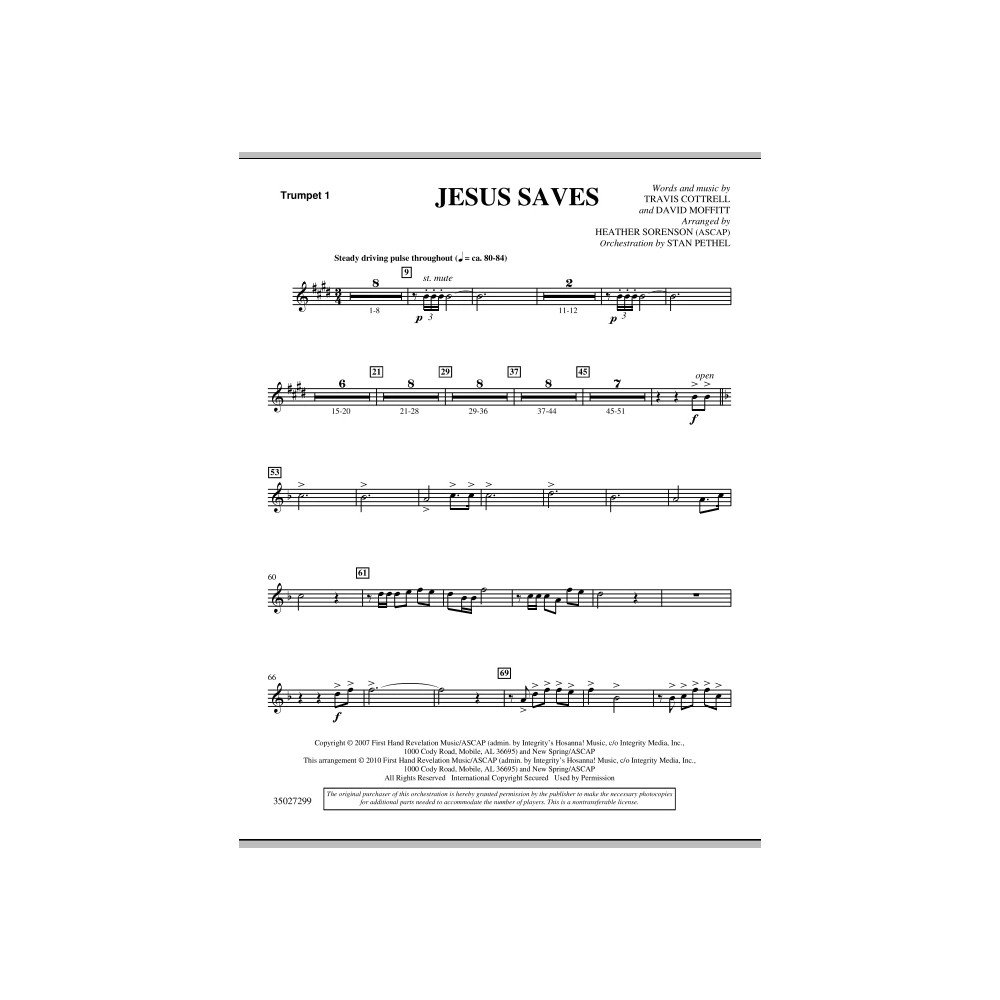 Jesus Saves - Bb Trumpet 1