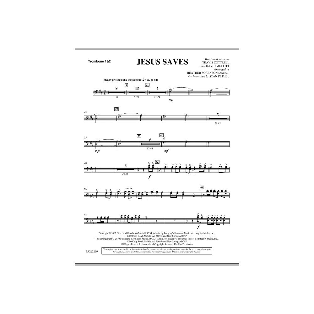 Jesus Saves - Trombone 1 & 2