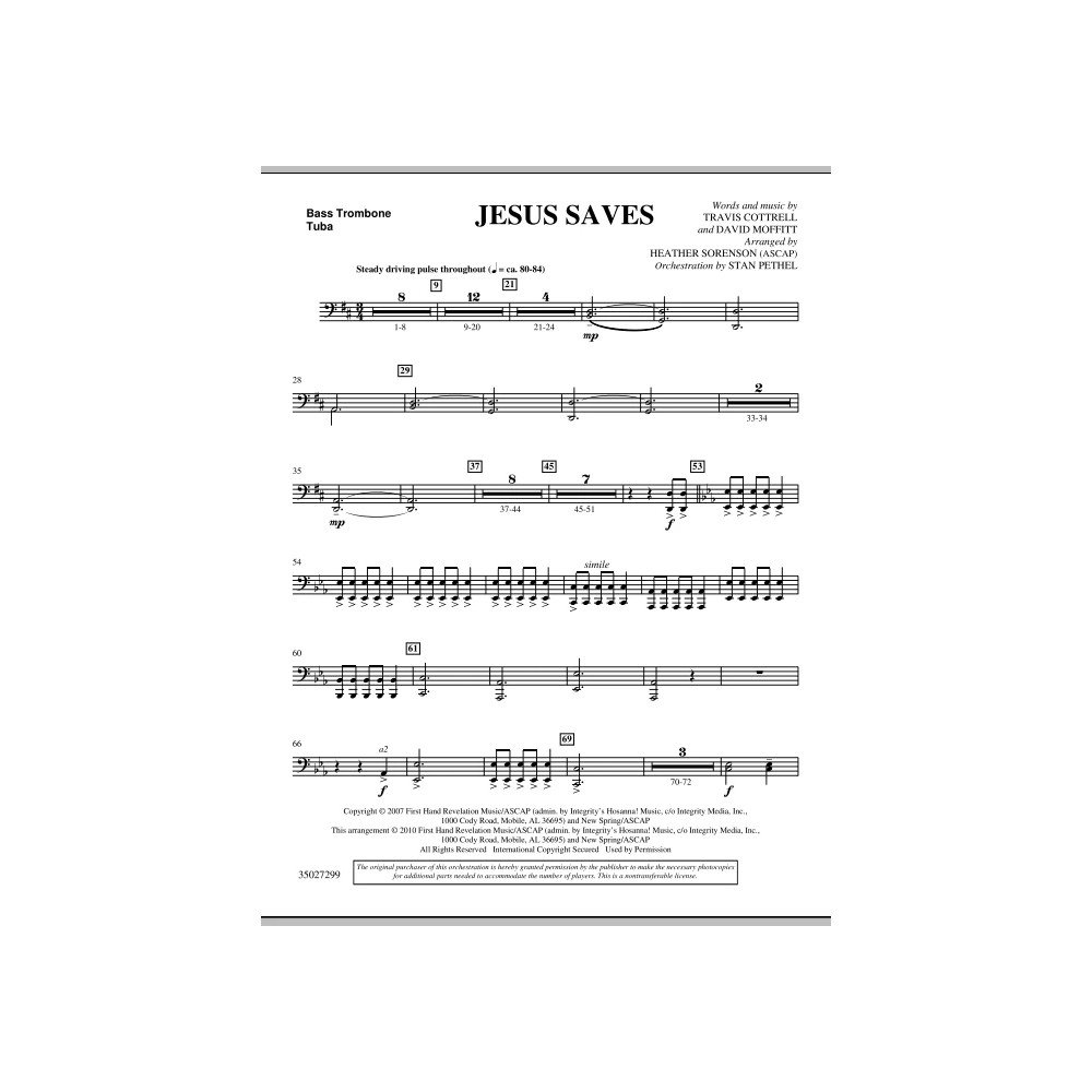 Jesus Saves - Bass Trombone/Tuba