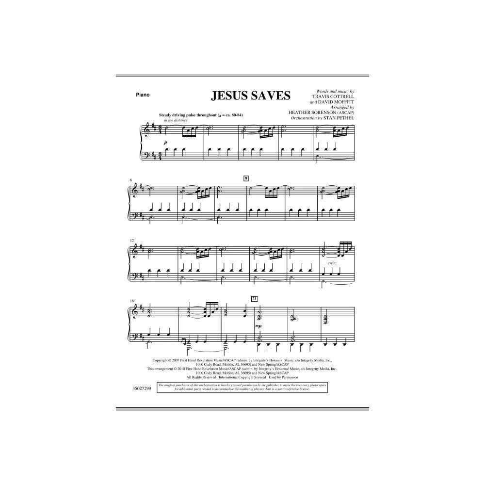 Jesus Saves - Piano
