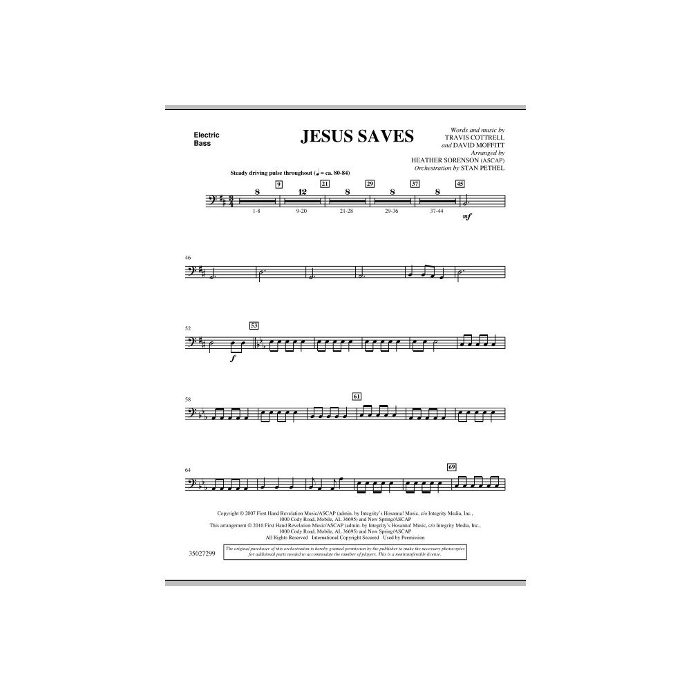 Jesus Saves - Electric Bass