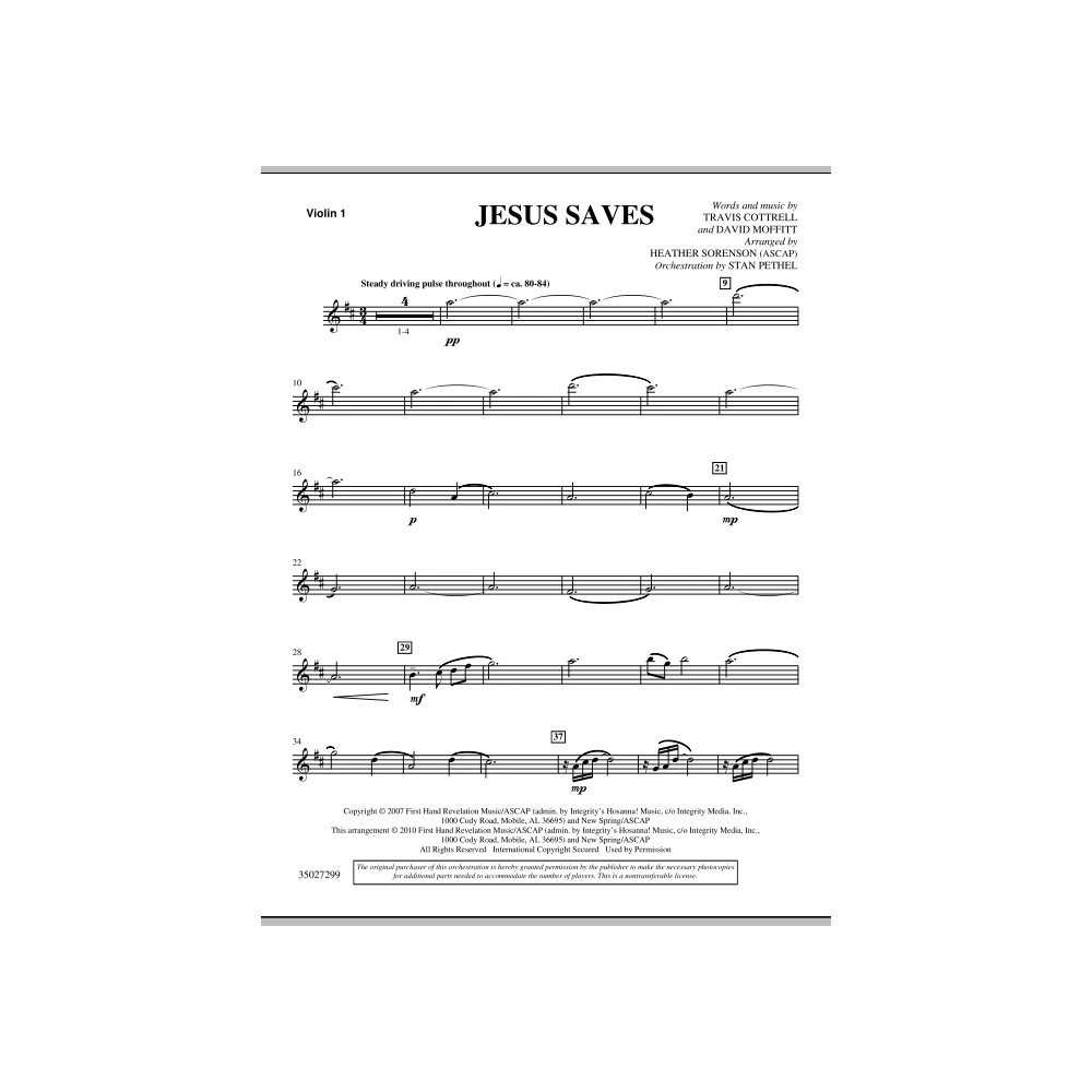 Jesus Saves - Violin 1