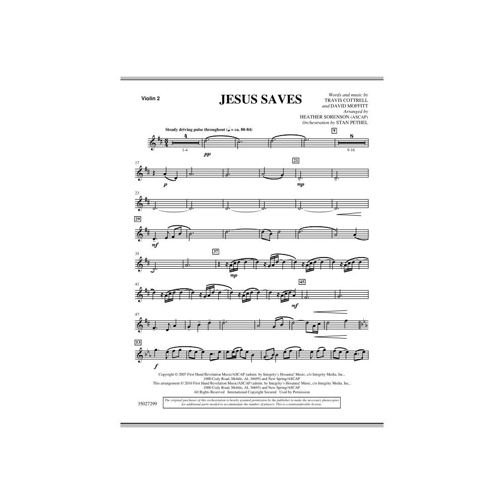 Jesus Saves - Violin 2