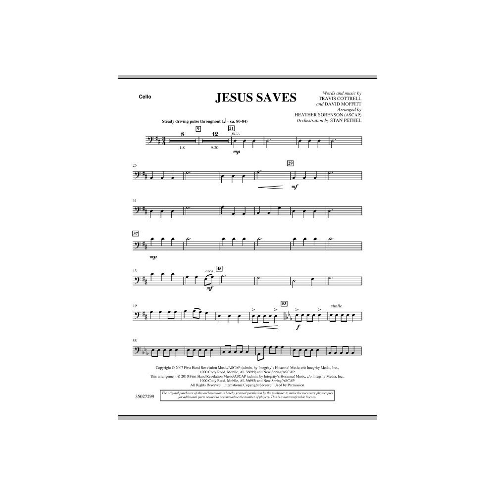 Jesus Saves - Cello