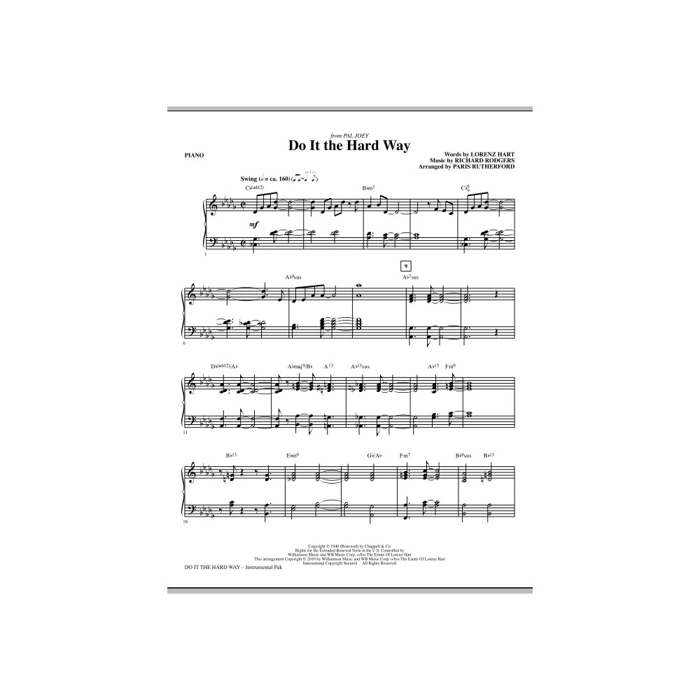 Do It The Hard Way (from Pal Joey) - Piano