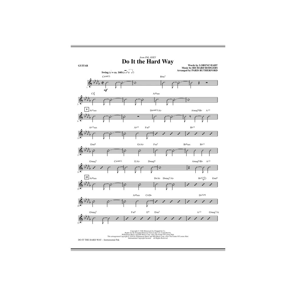 Do It The Hard Way (from Pal Joey) - Guitar