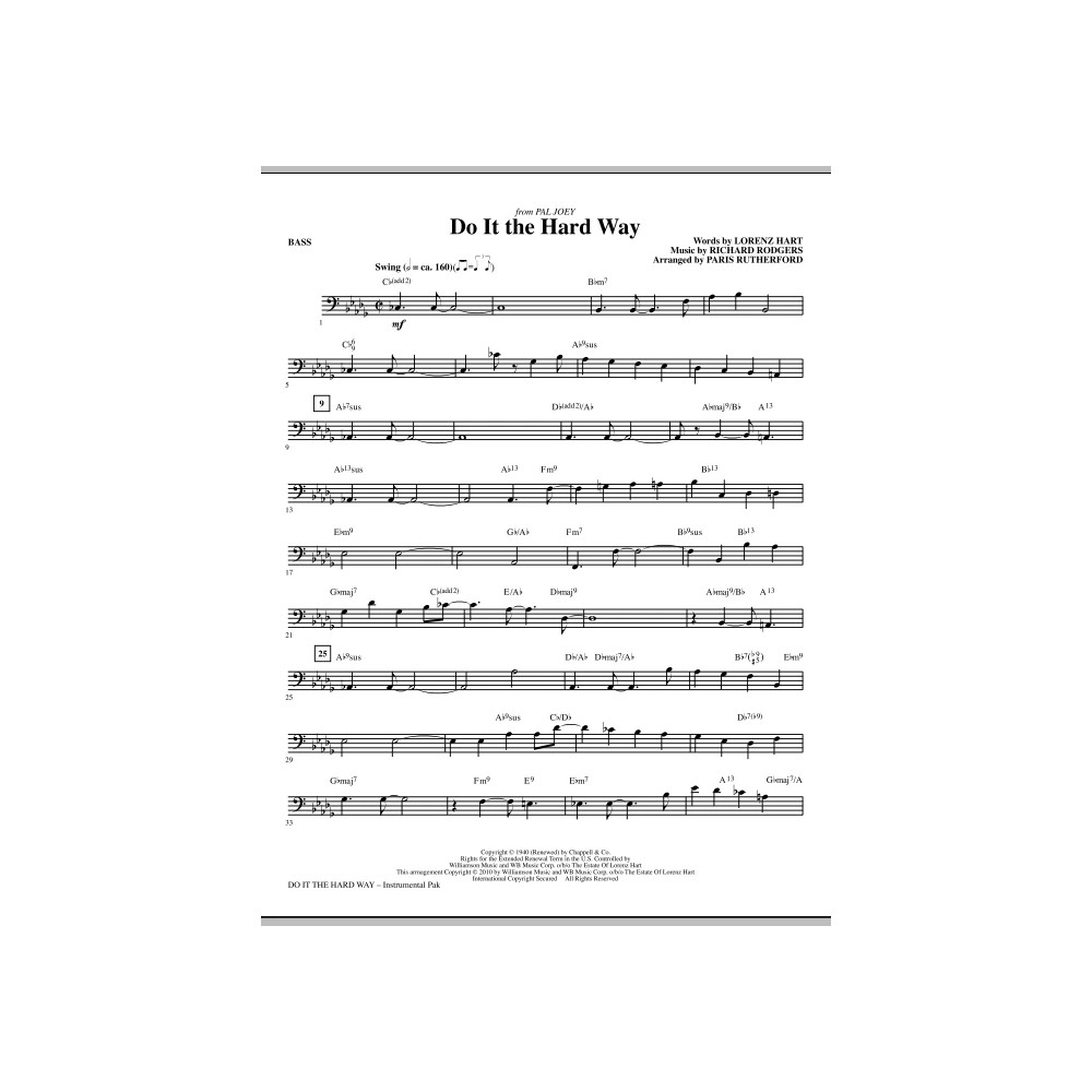 Do It The Hard Way (from Pal Joey) - Bass