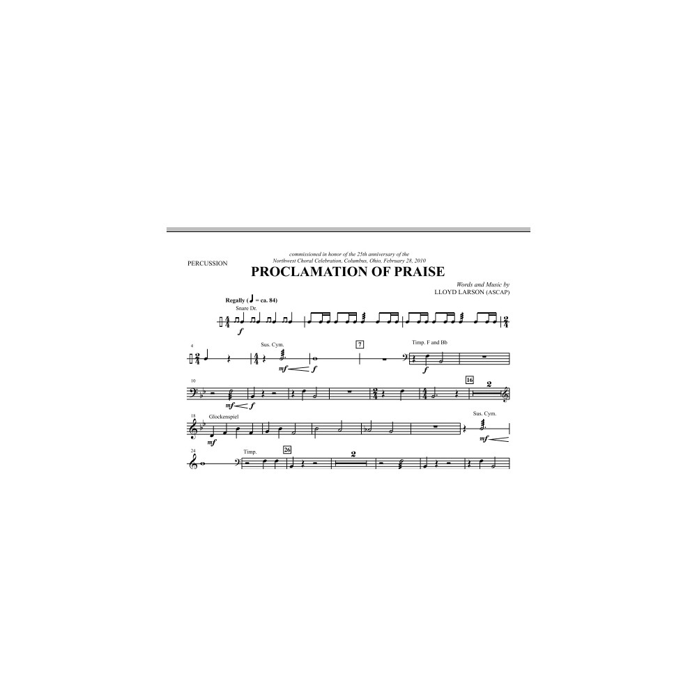 Proclamation Of Praise - Percussion