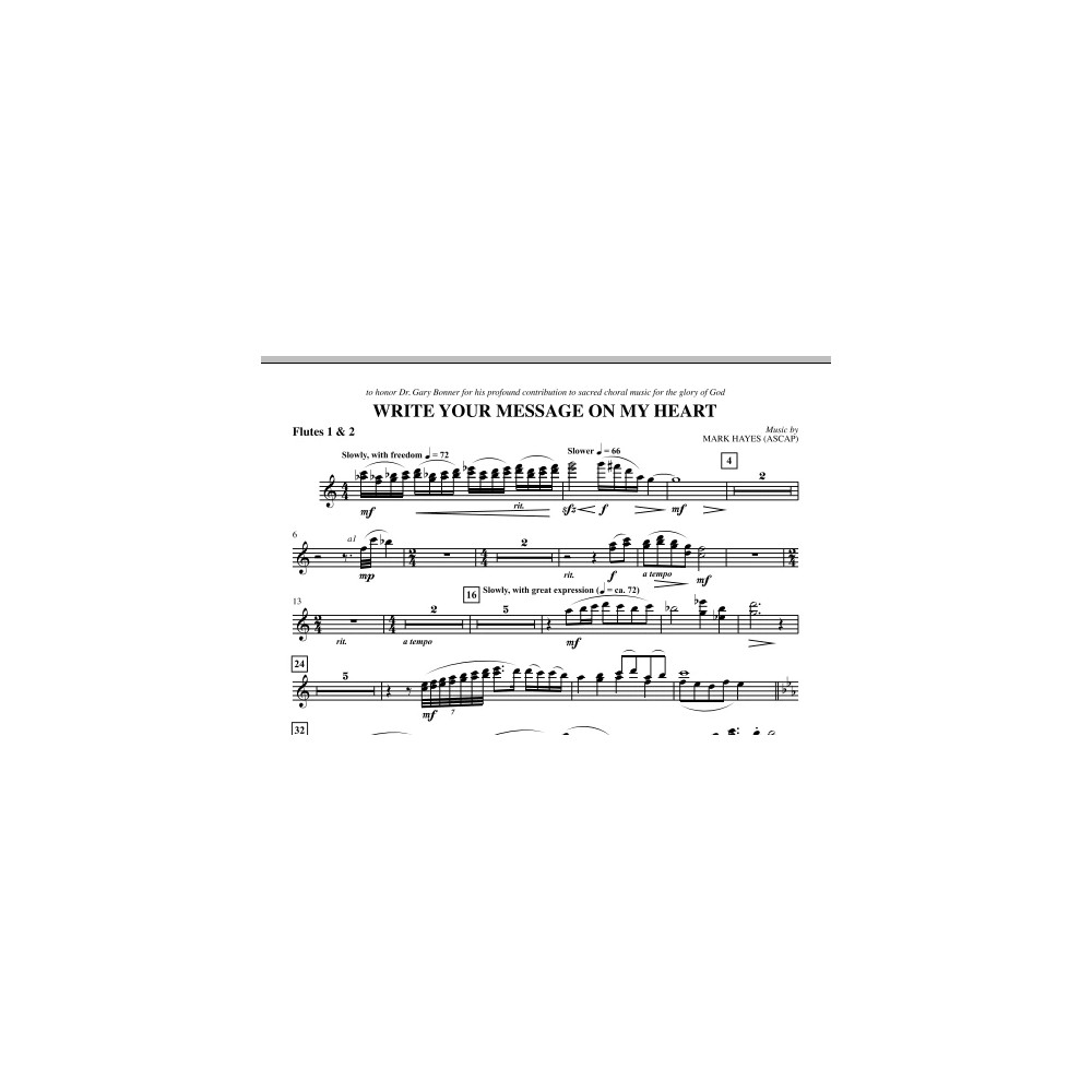 Write Your Message On My Heart - Flute 1 & 2