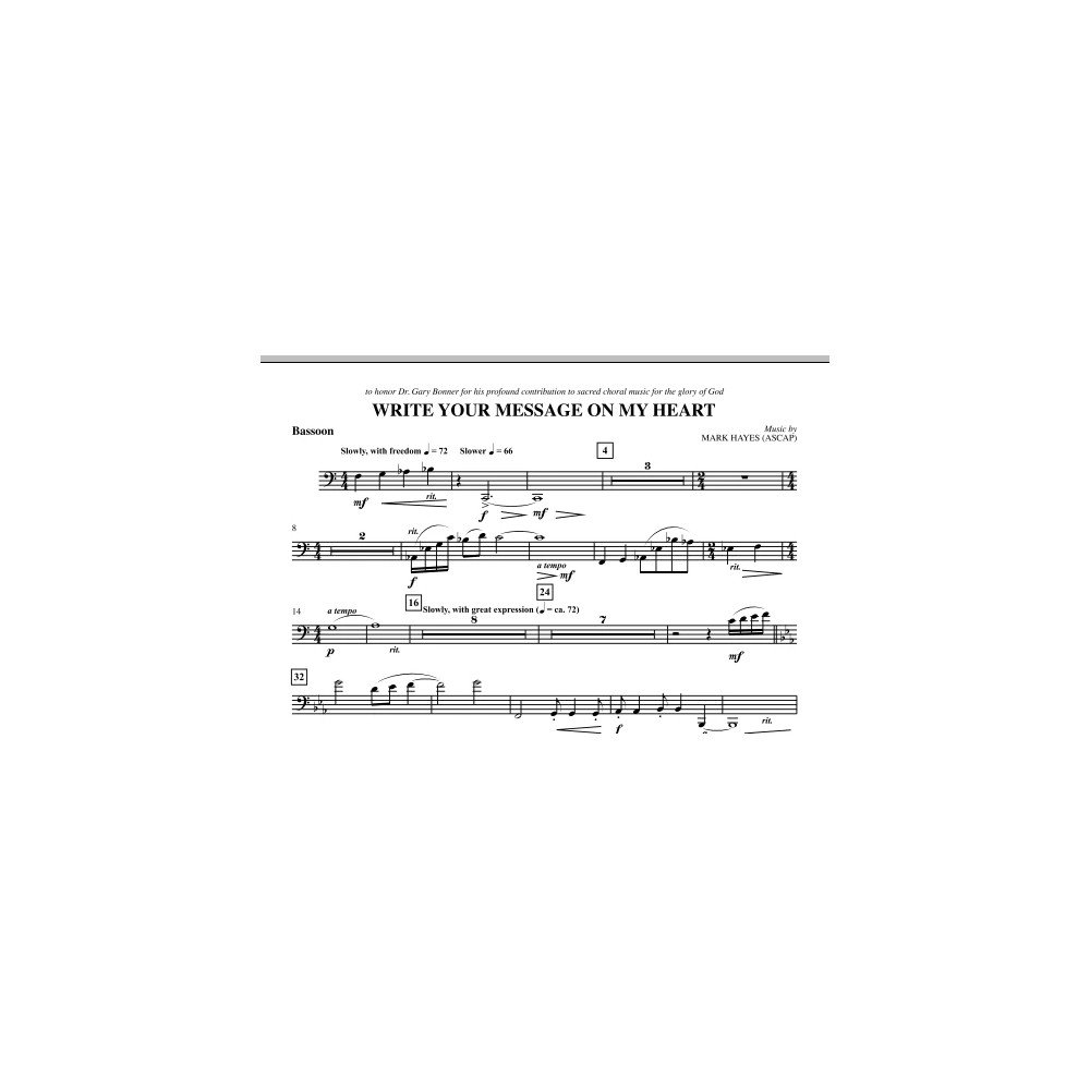 Write Your Message On My Heart - Bassoon