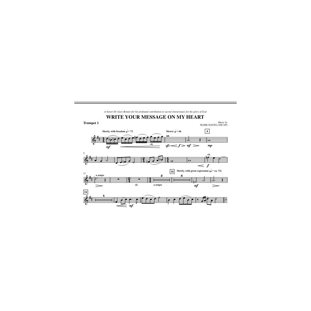 Write Your Message On My Heart - Bb Trumpet 1