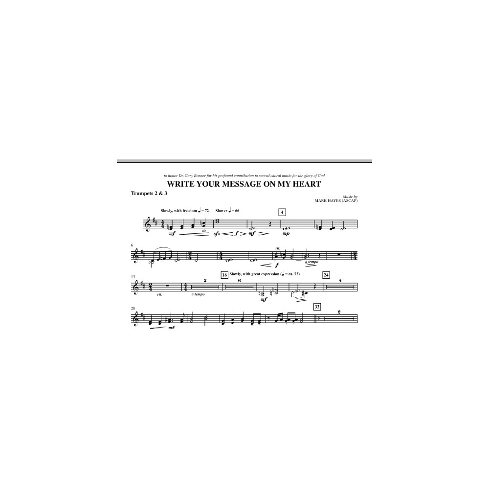 Write Your Message On My Heart - Bb Trumpet 2,3