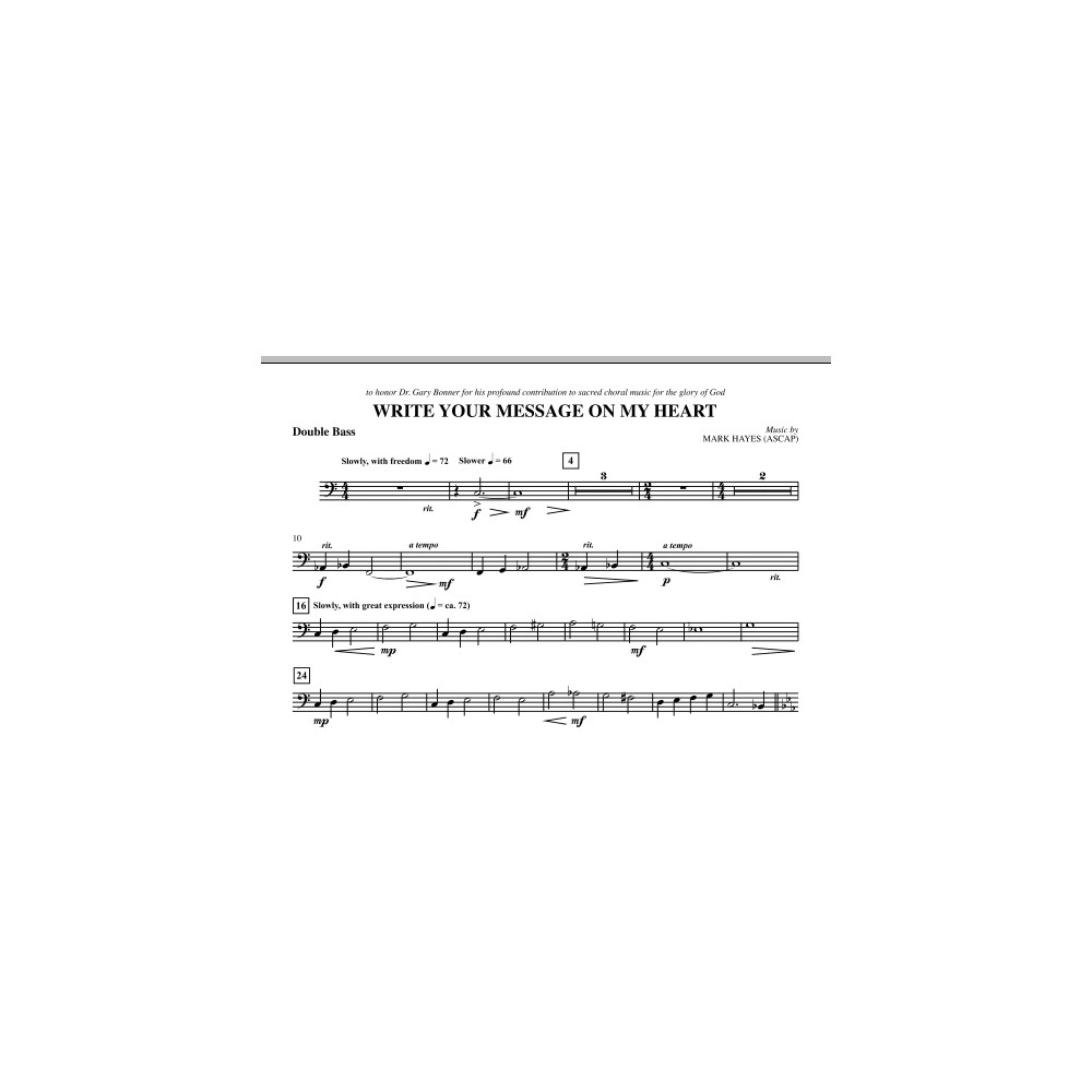 Write Your Message On My Heart - Double Bass