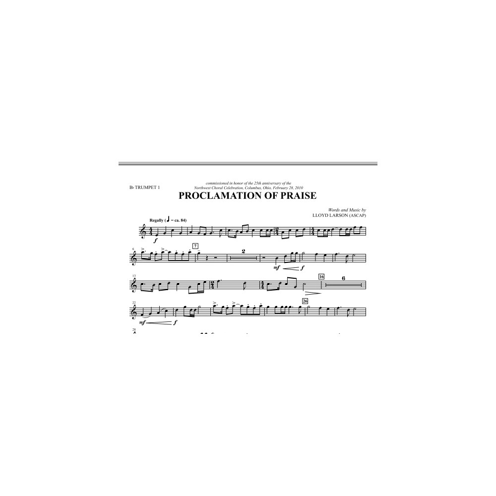 Proclamation Of Praise - Bb Trumpet 1