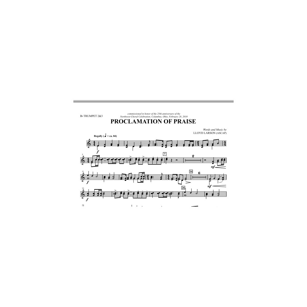 Proclamation Of Praise - Bb Trumpet 2,3