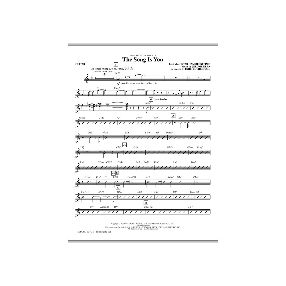 The Song Is You - Guitar