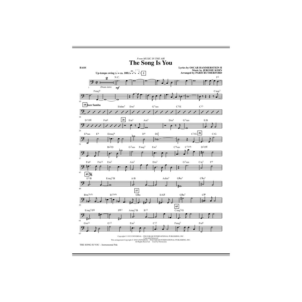The Song Is You - Bass