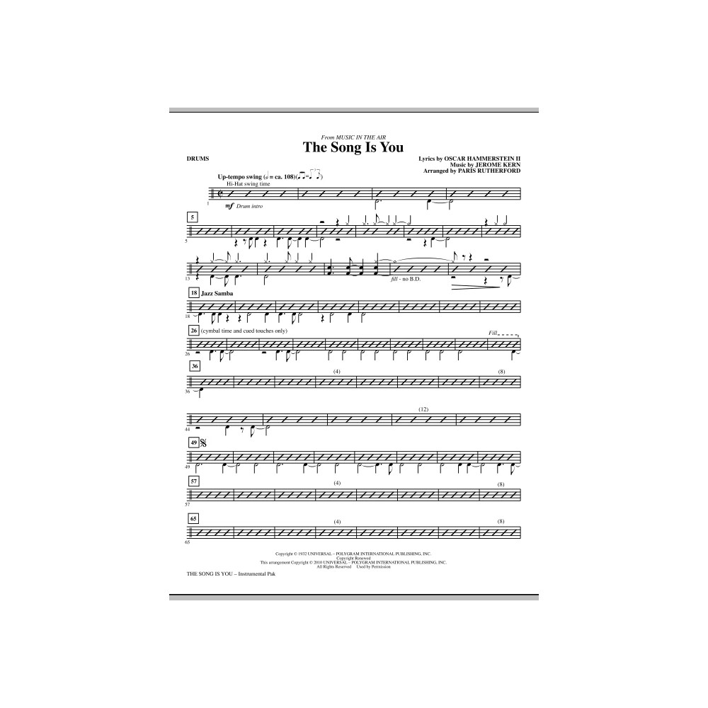 The Song Is You - Drums