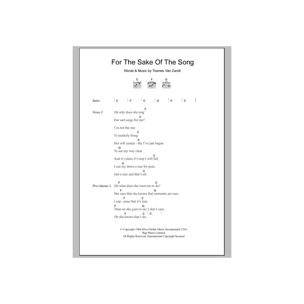 For The Sake Of The Song