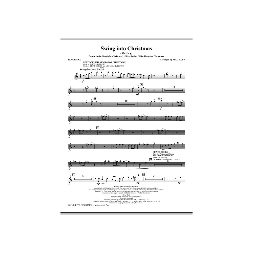 Swing Into Christmas (Medley) - Bb Tenor Saxophone