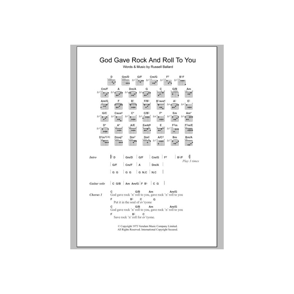 God Gave Rock And Roll To You