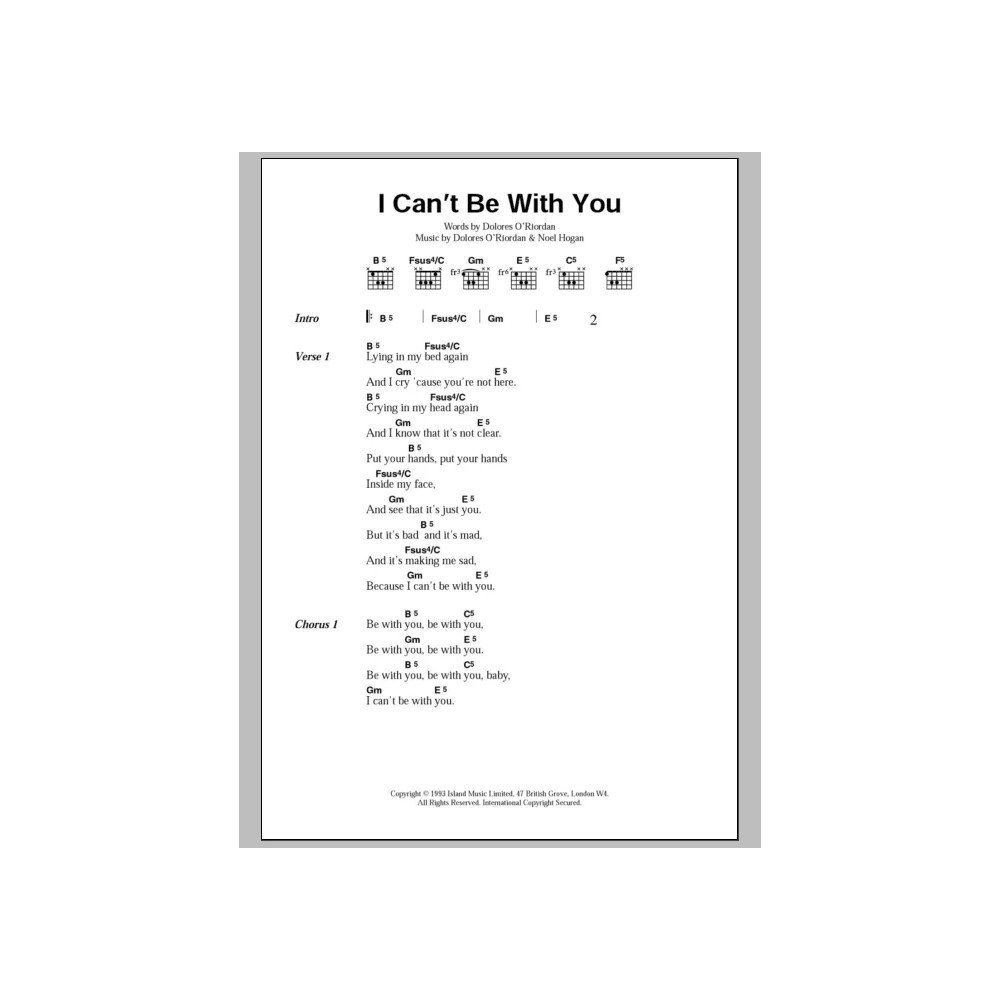I Can''t Be With You