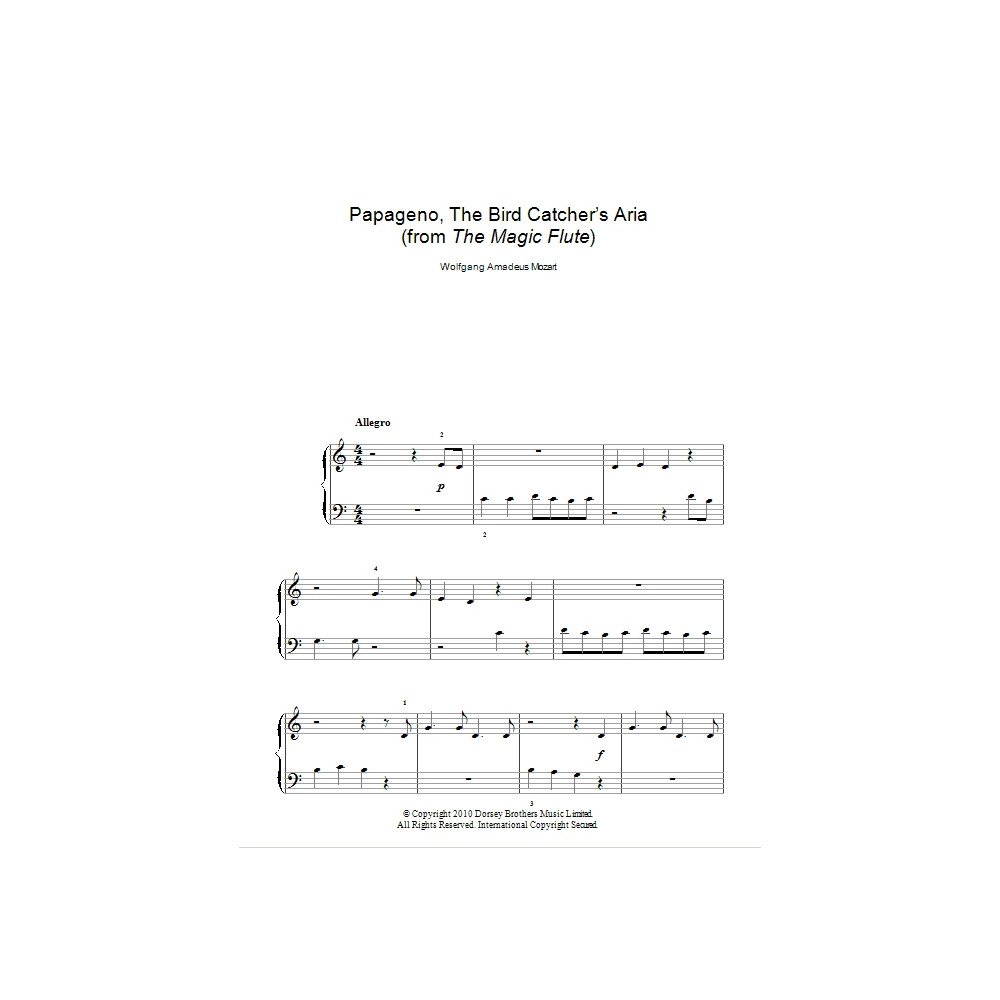 Papageno, The Bird Catcher's Aria (from The Magic Flute)
