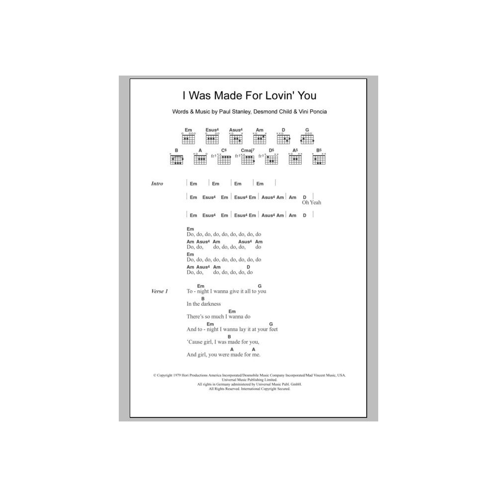 I Was Made For Lovin'' You