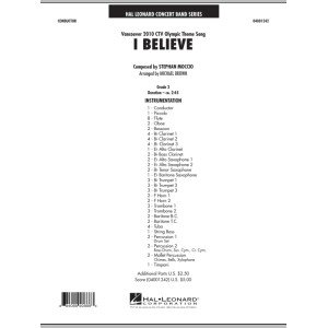 I Believe (Vancouver 2010 CTV Olympic Theme Song) - Full Score