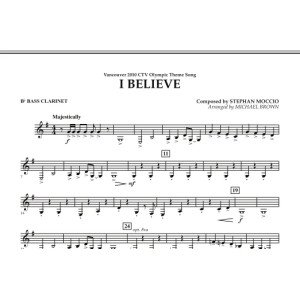I Believe (Vancouver 2010 CTV Olympic Theme Song) - Bb Bass Clarinet