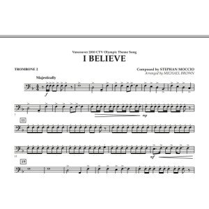 I Believe (Vancouver 2010 CTV Olympic Theme Song) - Trombone 2