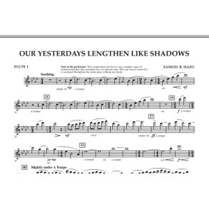Our Yesterdays Lengthen Like Shadows - Flute 1