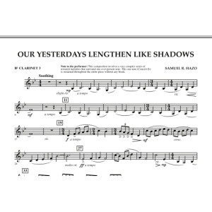 Our Yesterdays Lengthen Like Shadows - Bb-Klarinette 3
