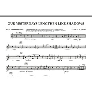 Our Yesterdays Lengthen Like Shadows - Eb Alto Saxophone 2