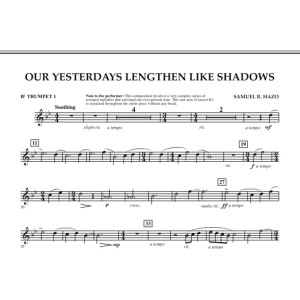 Our Yesterdays Lengthen Like Shadows - Bb Trumpet 1