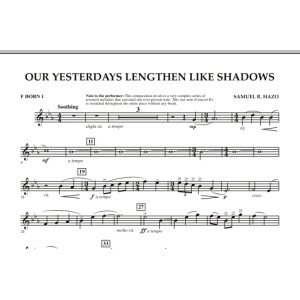Our Yesterdays Lengthen Like Shadows - F Horn 1
