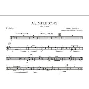 A Simple Song (from Mass) - Bb Clarinet 1