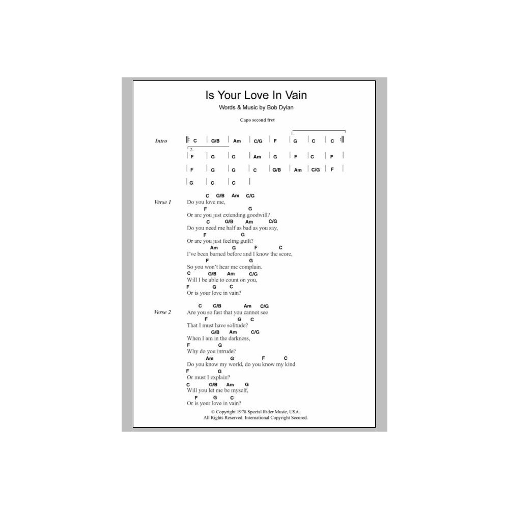 Is Your Love In Vain