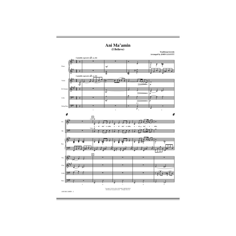Ani Ma'amin (I Believe) - Full Score