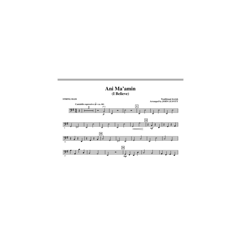 Ani Ma'amin (I Believe) - String Bass